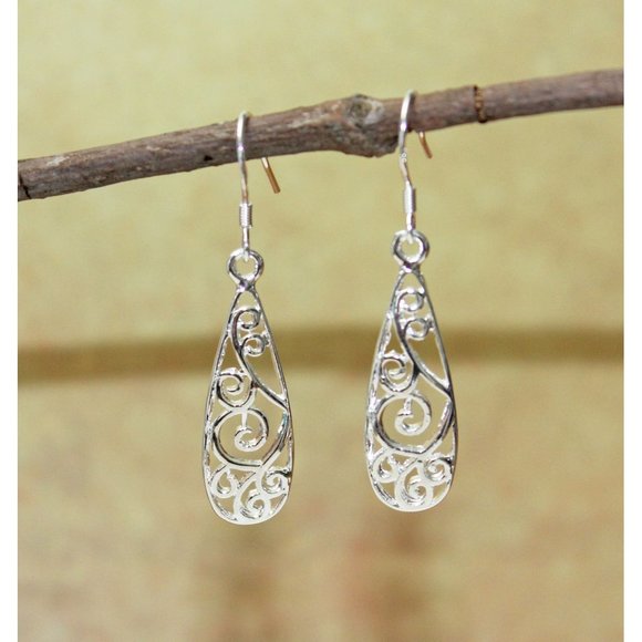 New Sterling Silver Drop Dangle Earrings E78 - Picture 2 of 4